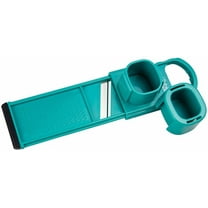 Hutzler Mini Mandoline Garlic Slicer / Shredder, Turquoise