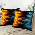 thumbnail image 3 of LALILO Throw Pillow Covers Two With Fire Hot Orange And Blue Sun Cushion Cover 18" x 18", 1463 Pack, 3 of 6