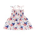 thumbnail image 1 of Robe à Bretelles Spaghetti pour Filles, Imprimé d'Étoiles, Décontractée, Sans Manches, Froncée, Robe de Princesse d'Été, Tenue de Fête, 1 of 7