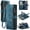 Blue, variant on for Samsung Galaxy S25 Ultra Wallet Case with Card Slots, Leather Detachable Wristlet Strap 3-in-1 Zipper Pocket and Magnetic Flip Folio, RFID Blocking Card Holder Stand Case for Women and Men,Blue