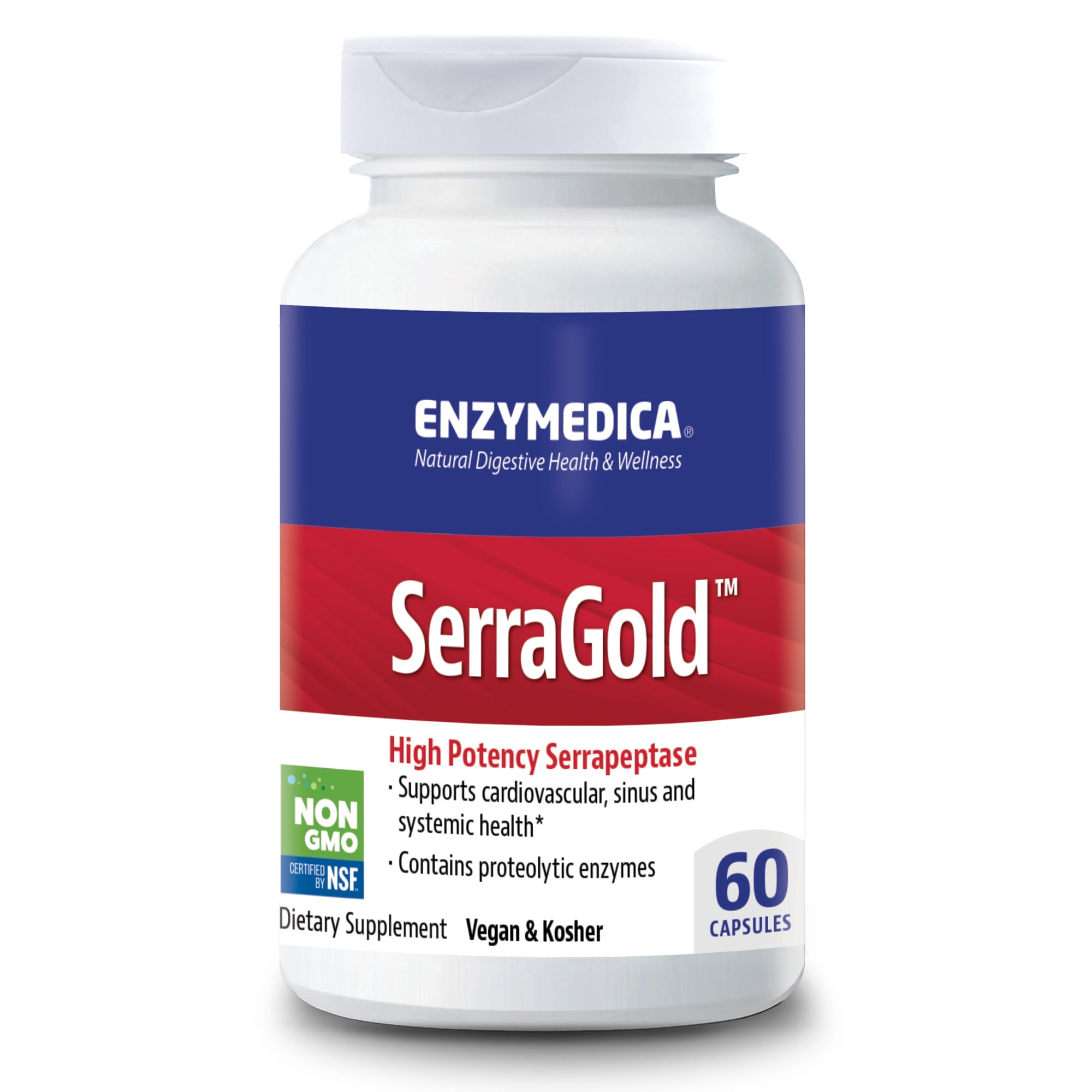 Enzymedica, SerraGold, Enzyme Supplement to Support Cardiovascular, Sinus and Immune Health