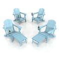 thumbnail image 2 of UBesGoo HDPE Adirondack Chairs, Blue with Folding Footrest, 2 of 6
