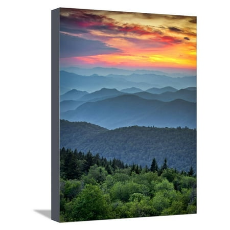 Scenic World Photos (Blue Ridge Parkway Scenic Landscape Appalachian Mountains Ridges Sunset Layers Photo Stretched Canvas Print Wall Art By)