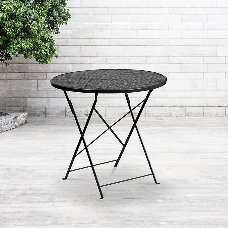 Commercial Grade 30 Round Black Indoor, Collapsible Round Patio Table