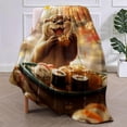 thumbnail image 2 of Sushi Otter Blanket Gifts for Women, Otter Flannel Blanket, Soft Warm Lightweight Throw Blankets for Bed Couch Home Travel Otter Decor Color576, 2 of 6