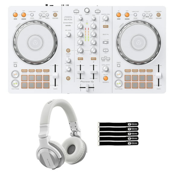 Pioneer DDJ-FLX4-W 2-Channel DJ Controller in Limited Edition White with HDJ-CUE1BT DJ Headphones Package