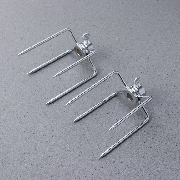 Raindrops 1 Pair Tapered Prongs Rotisserie Meat Forks for Grilling and Outdoor Cooking