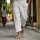 thumbnail image 4 of Pantalones largos holgados de verano para hombre: tejido ligero y transpirable, cintura elástica, fácil cuidado, perfectos para actividades diarias y de ocio., 4 of 5