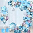 thumbnail image 4 of Finypa Snowflake Balloon Garland Arch kit 90 Pack Snowflake Balloons for Winter Wonderland, Holiday, Christmas, Baby Shower, Snow Princess Birthday Party Decorations Garland Balloon with Purple White, 4 of 6