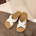 thumbnail image 3 of Sandalias Vestir Zapatos Verano Playa Correa Cruzada Cuero PU Suave para Mujer, 3 of 9