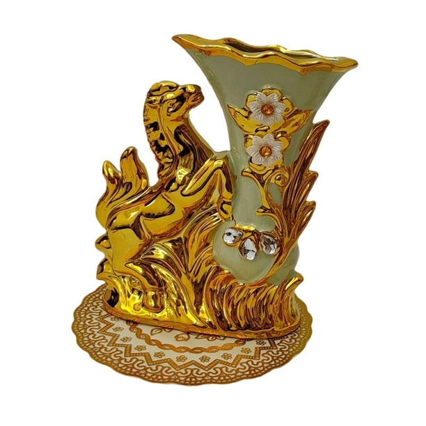 Jarrón de caballo, soporte para plantas, decoración, arreglo floral, escritorio, maceta europea Caballo a la izquierda
