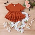 thumbnail image 2 of Gerichy Girls Summer Outfits, Toddler Girls Summer Fly Sleeve Solid Tops And Skirts 2PCS Outfits Clothes Set For Children Clothes, 2 of 9