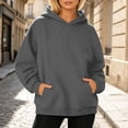 thumbnail image 2 of LIIPEE Casual Solid Color Hoodies For Women Long Sleeve Hooded Sweatshirts Ladies Autumn Winter Comfortable Daily Pullover With Pockets,S, 2 of 4