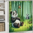 thumbnail image 6 of Panda, bamboo, butterfly bathroom decoration, multi size color luxury graphic print polyester fabric fashion bathroom decoration, 6 of 7
