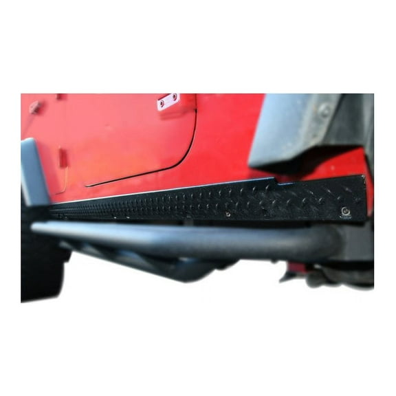 Rugged Ridge by RealTruck Rocker Panels Body Armor for Wrangler JK 2-Door | Black Diamond Plate Thermoplastic | 11651.06 | Compatible with 2007-2018 Jeep Wrangler JK 2-Door