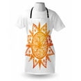 thumbnail image 3 of Orange Apron Watercolor Style Hand Drawn Sun Figure Tribal Ethnic Mandala Artistic Asian Print, Unisex Kitchen Bib Apron with Adjustable Neck for Cooking Baking Gardening, Orange White, by Ambesonne, 3 of 3