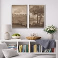 thumbnail image 2 of Framed Canvas Wall Art Set of 2 Vintage Country Landscape Prints for Living Room Decoration - 24"x36"x2 WHITE, 2 of 8