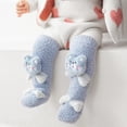 thumbnail image 2 of Zwiiyzr Toddler Infant Baby Boys Girls Slipper Socks 0-6 Years Winter Woolly Socks Fleece Fluffy Warm Three Dimensional Cute Knee High Stockings Sock Blue, 2 of 9