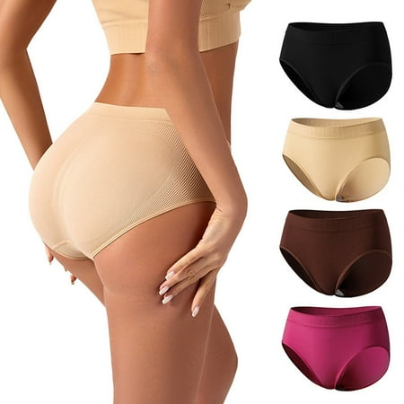 

4 Pack Women s Seamless Hipster Underwear No Show Panties Soft Stretch Bikini Underwears