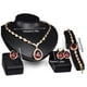 thumbnail image 5 of Fiudx Conjunto de Joyería Nupcial, Impresionante Collar con Gemas En Forma de Gota de Agua, Elegante Par de Pulsera y Pendientes, Anillo Brillante, Ideal para Bodas y Fiestas de Noche, El Regalo Perf, 5 of 6