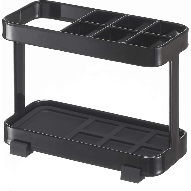 Home 6803 Soporte para cepillos de dientes y pasta de dientes para encimera de baño, talla única, negro