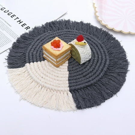 

xinhuadsh Cup Pad All-matching Handmade Heat Insulated Round Coasters Fine Workmanship Excellent for Dorm