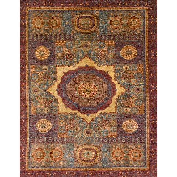 Ahgly Company Indoor Rectangle Abstract Fire Brick Red Oriental Area Rugs, 6' x 9'