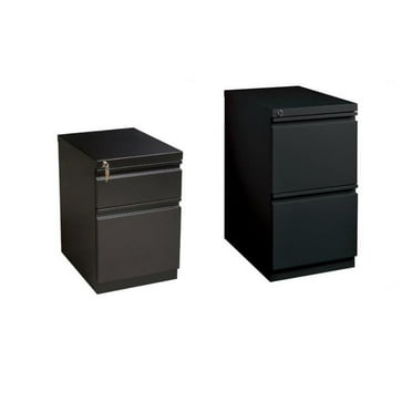 2 Piece Value Pack 2 Drawer Mobile File Cabinet File in Black