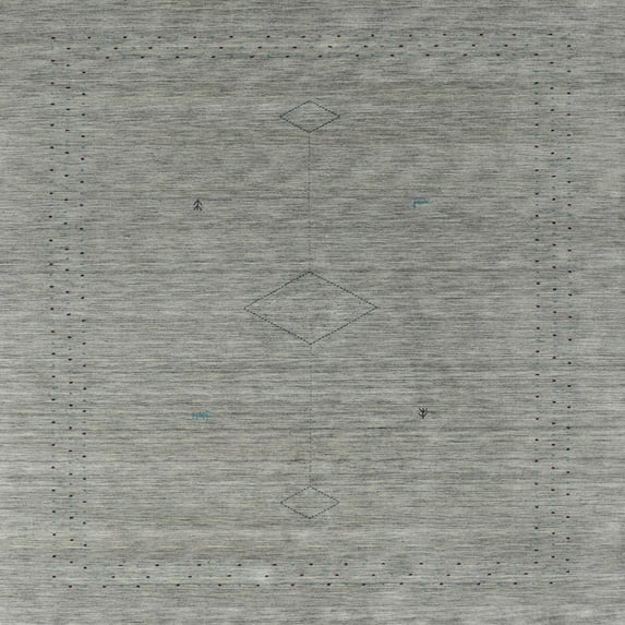 Ahgly Company Machine Washable Indoor Square Contemporary Dark Goldray Area Rugs, 5' Square