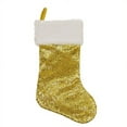 thumbnail image 2 of Northlight 18" Shiny Metallic Silver Sequined Christmas Stocking with White Faux Fur Cuff, 2 of 3