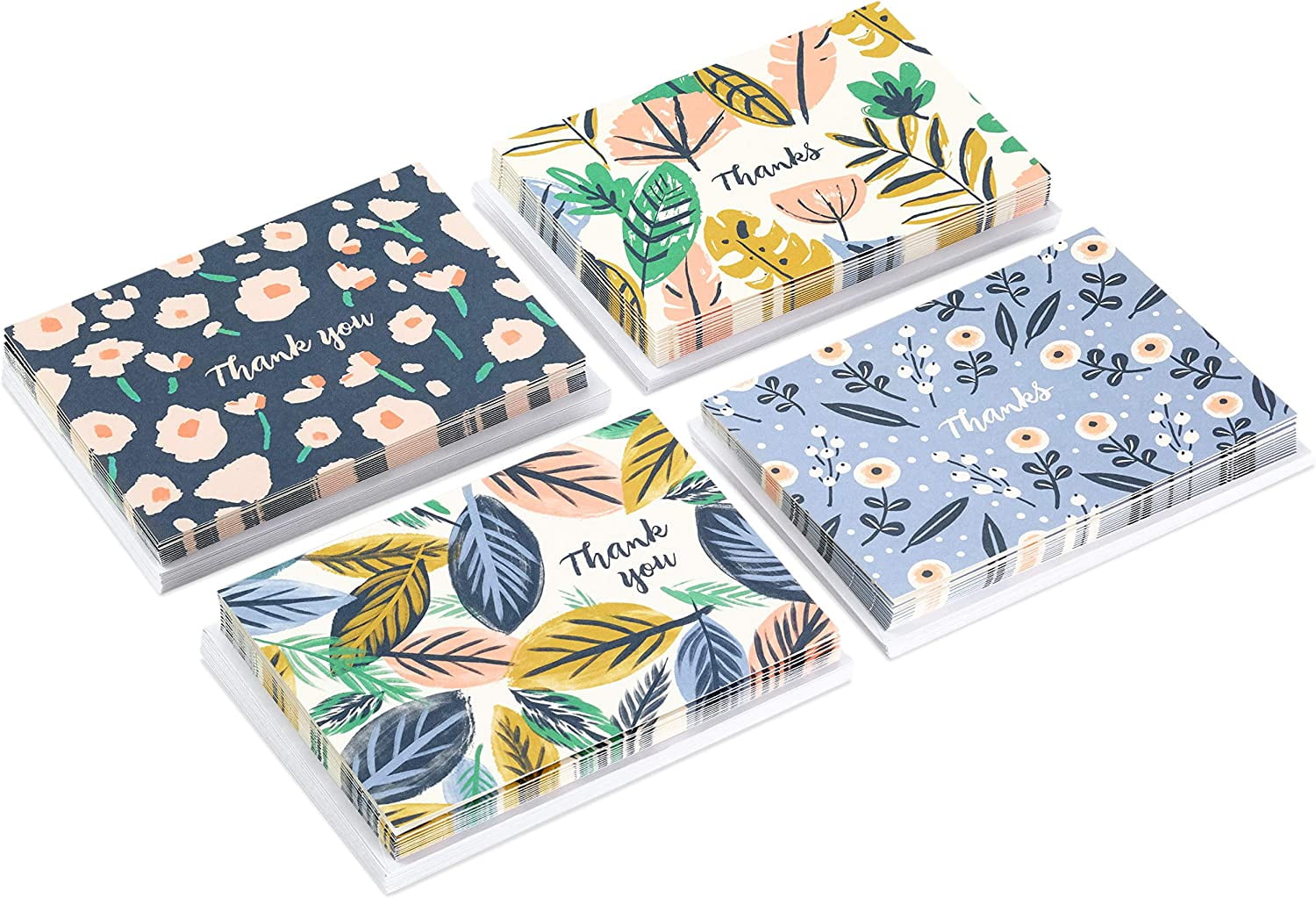 Thank You Cards Assortment, Painted Florals (48 Cards with Envelopes for Baby Showers, Bridal Showers, Weddings, All Occasion)