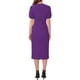thumbnail image 3 of VESTIDO FORMAL DE MUJER INSPIRE CHIC CON MANGAS ABULLONADAS Y CUELLO REDONDO CON ABERTURA, VESTIDOS PENCILES MIDI XL PÚRPURA, 3 of 6