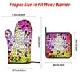 thumbnail image 3 of Oven Mitts and Pot Holders 4 Piece, Colorful Tie Dye Stained Glass A High Heat Slip Resistant Oven Mitt and Trivets Set Kitchen Oven Glove Pot Holders for Cooking Baking Grilling, 3 of 7