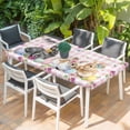 thumbnail image 2 of Happy Easter Table Cloths for 6 Foot Rectangle Tables, Cute Rabbits Daisy Flowers Leaves Eggs Pink Plaid Patio Waterproof Elastic Fitted Tablecloths, Washable Rectangular Table Cover for Camping, 2 of 8