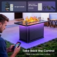 thumbnail image 6 of Philergo 43.2" Propane Fire Pits with RGB Strip, 62,000 BTU Rectangular Gas Fire Pit Table with Glass Beads, Wind Guard and Waterproof Cover for Outside, Patio, APP or Remote Control, 6 of 9