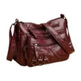 thumbnail image 3 of Bolso de hombro elegante para mujer perfecl bolso cruzado de piel sintética suave rojo, 3 of 8