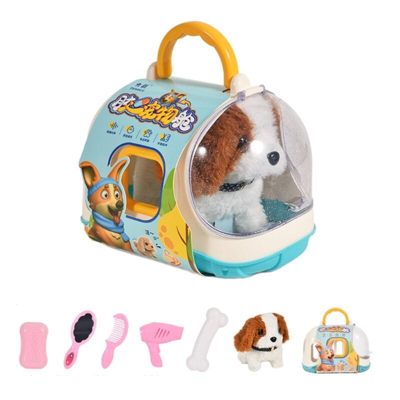 Perro Robot Interactivo Caminante Con Correa Eléctrica, Mascota Electrónica Que Habla, Canta Y Mueve Cola, Juguete De Felpa Con Movimientos Reales Para Niños Y Niñas
