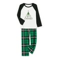 thumbnail image 4 of Spewahor Christmas Pajamas for Family Long Sleeve Tree Print Raglan Tops + Plaid Pants Set Winter Loungewear, 4 of 10