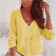 thumbnail image 3 of Gibobby Suéteres de invierno de punto Chaqueta de punto de cable grueso de manga larga con frente abierto de invierno para mujer Abrigos de suéter (Amarillo, S), 3 of 4