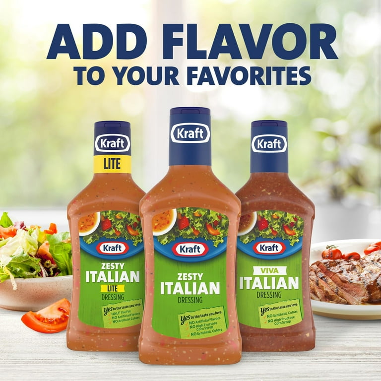 Kraft Zesty Italian Dressing, 16 fl oz Bottle