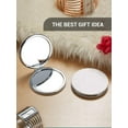 thumbnail image 5 of Compact Mirror,Double-Sided Makeup Small Mirror for Purse with 1X/3X Magnification PU Leather (White, 2.8"), 5 of 15