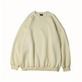 thumbnail image 2 of EOYWHK Mens Crewneck Sweatshirts Big and Tall Shirts Oversized Pullover Tops Warm Comfortable Solid Color Lounge Tops No Hood ,S-5XL, 2 of 3