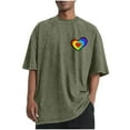 thumbnail image 2 of COSFO Crew Neck Men's Shirts Workout Cotton Love Heart Short Sleeve Tops Pullover Classic Fit Vintage Mens Graphic Tees, 2 of 5