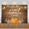 thumbnail image 1 of Fall Pumpkin Baby Shower Backdrop 7x5ft Autumn Rustic Wood Fall Baby Shower Party Decorations Photo Booth Backdrops A Little Pumpkin is on The Way Photography Background, 1 of 5