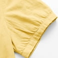thumbnail image 6 of Cardigan Sweaters For Women Summer Solid Color Top, Cotton And Linen Short Sleeve Lapel Casual Flax Blouse 1pc , Yellow L, Size S-3XL, 6 of 9