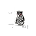 thumbnail image 2 of 925 Sterling Silver Polished Oxidized Reflections Wise Owl Bead Charm 11.82x8.18mm Wide Pendant Necklace for Women, 2 of 2