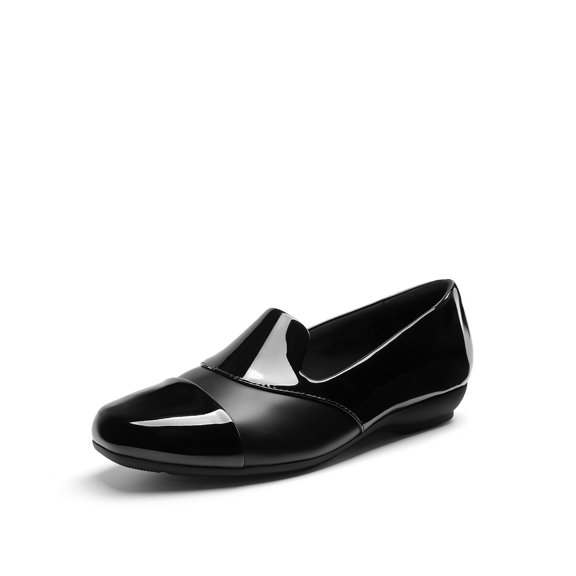 Women's Chunky Heel Loafers Slip-On Shoes Platform with Memory Foam Cushion, Round Toe & Chain Detail