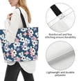thumbnail image 3 of Pofeuu Flowers Print Reusable Grocery Bags - Washable, Foldable, Packable Tote, Large Handles, Heavy Duty, Zippered Top Pouch, 3 of 8