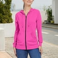 thumbnail image 2 of QASIEATN Trendy Fall Women's Zip Up Hoodies Pocket Long Sleeve Hooded Threaded Sweater Ladies Zipper Top, 2 of 4