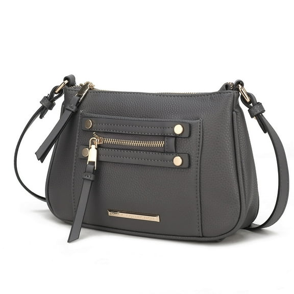 MKF Collection Essie Women's Crossbody Bag Vegan Leather Shoulder Bag Daily Handbag Purse by Mia K. - Charcoal